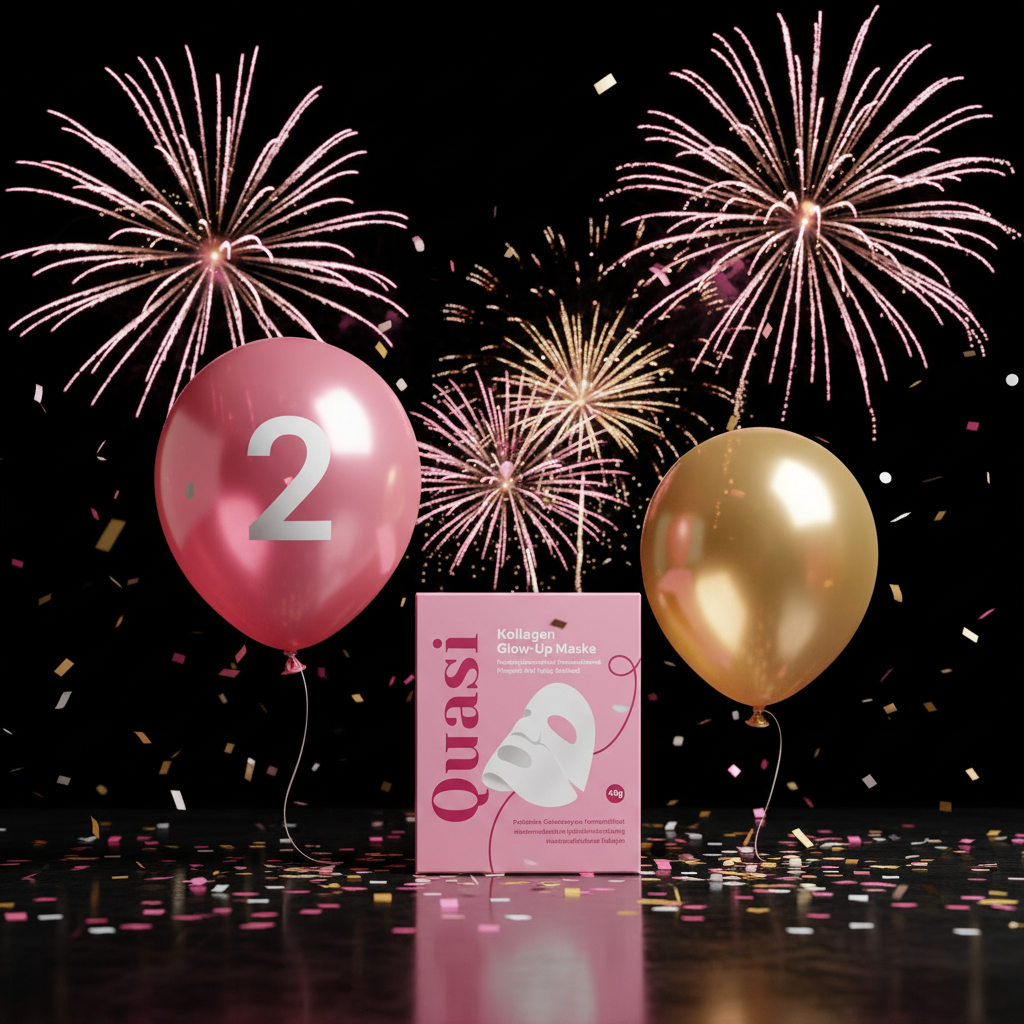 Produkt vor Feuerwerk mit Luftballons